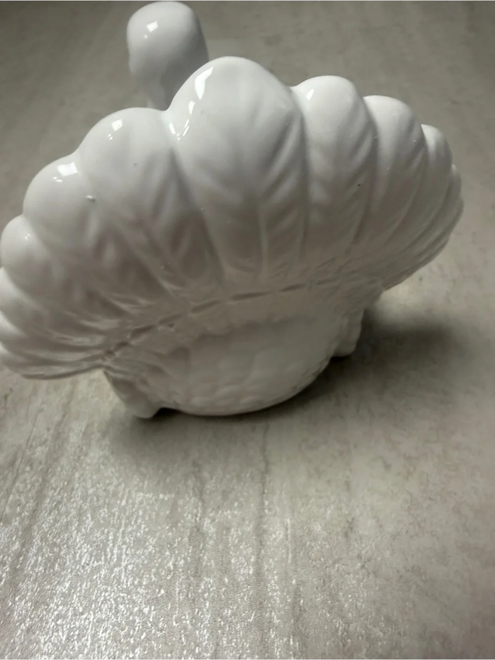 White Ceramic Turkey Serving Bowl - Decorative Table Accent